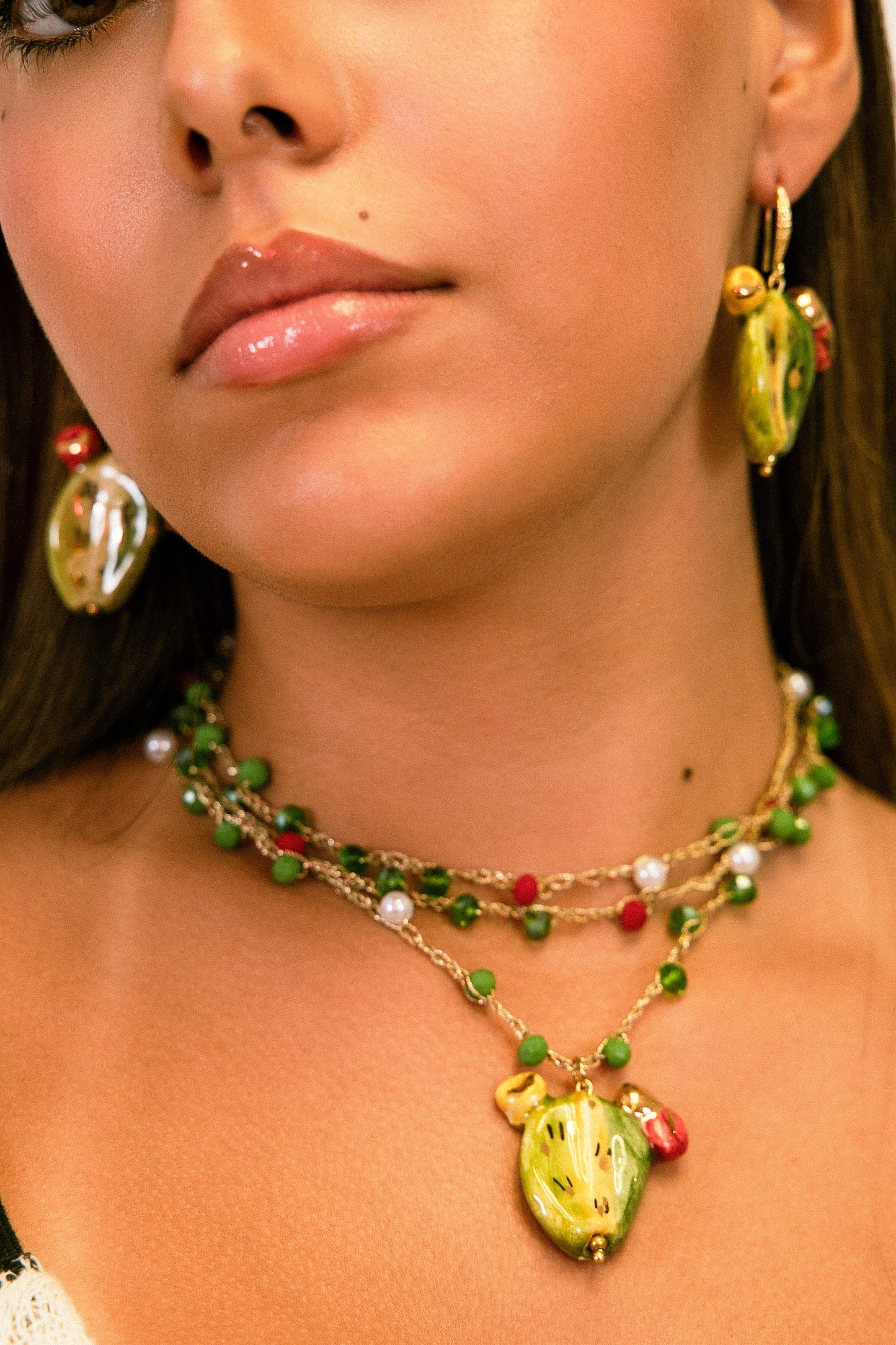 Collar cerámica cactus
