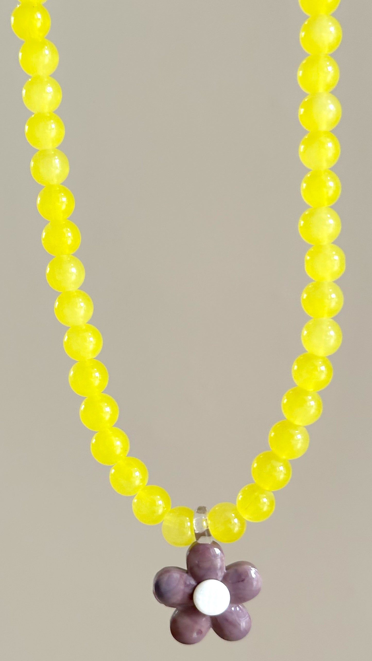 Collar cristal flor amarillo