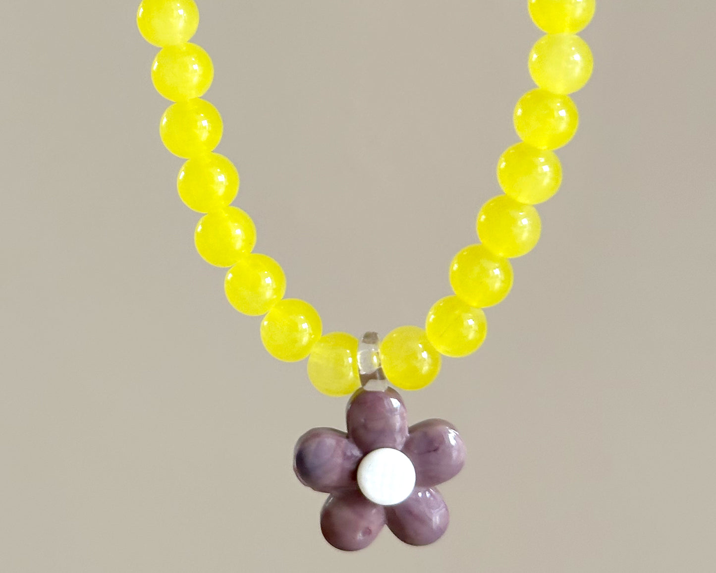 Collar cristal flor amarillo