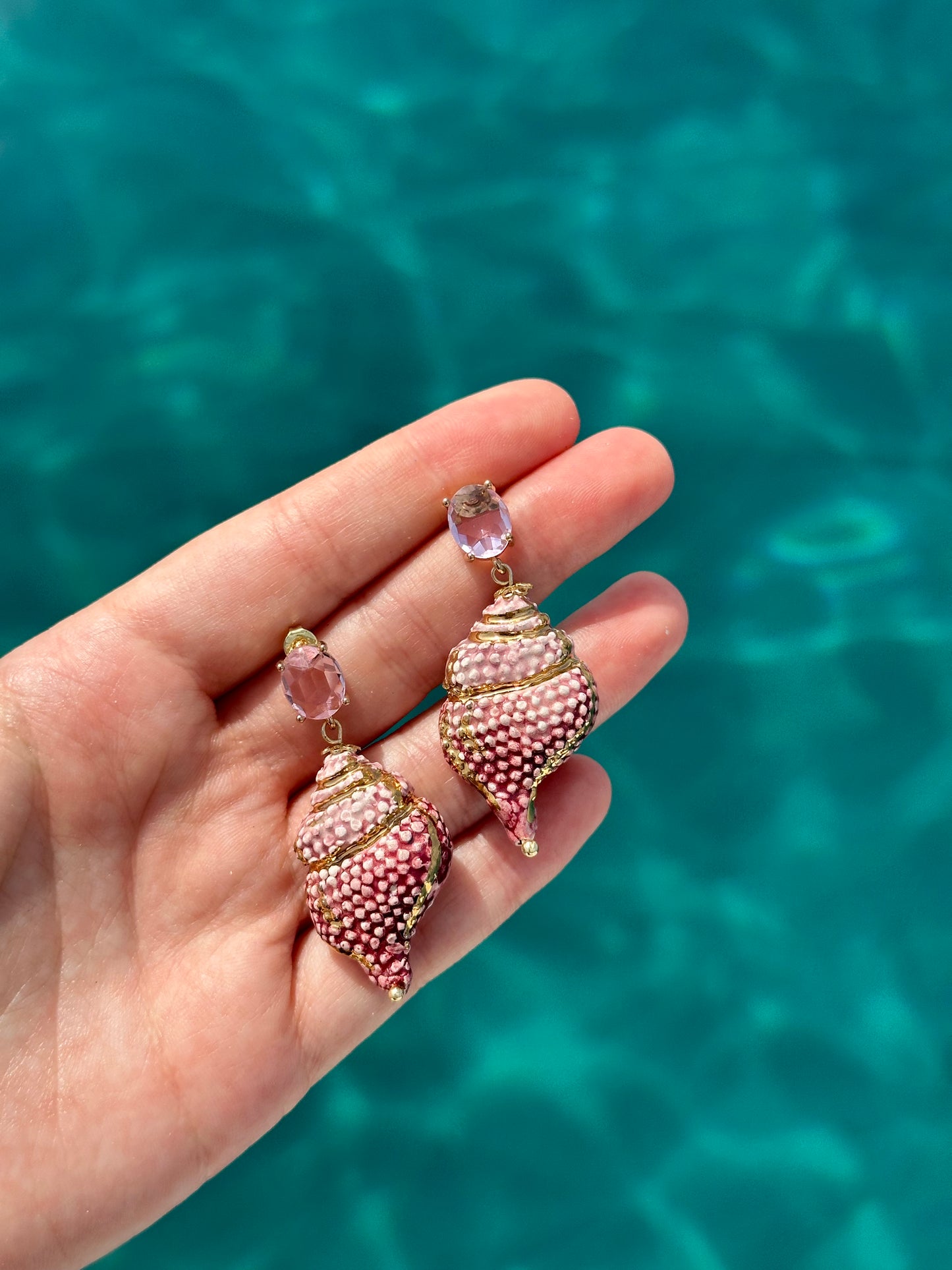 Pendientes cerámica caracola