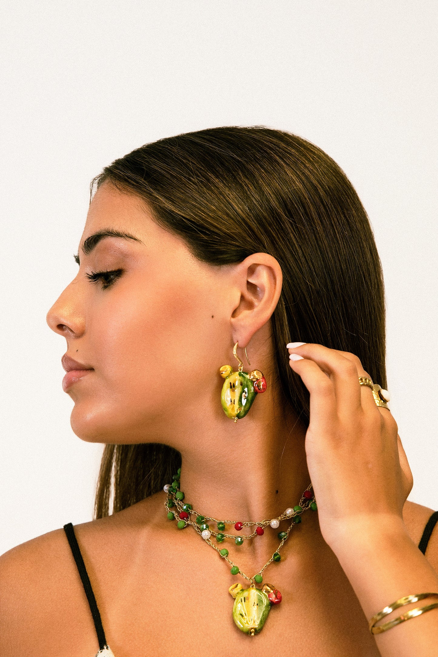 Pendientes cerámica cactus