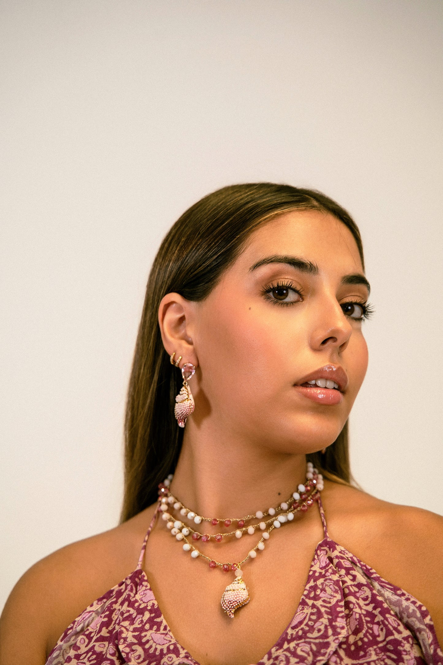 Pendientes cerámica caracola