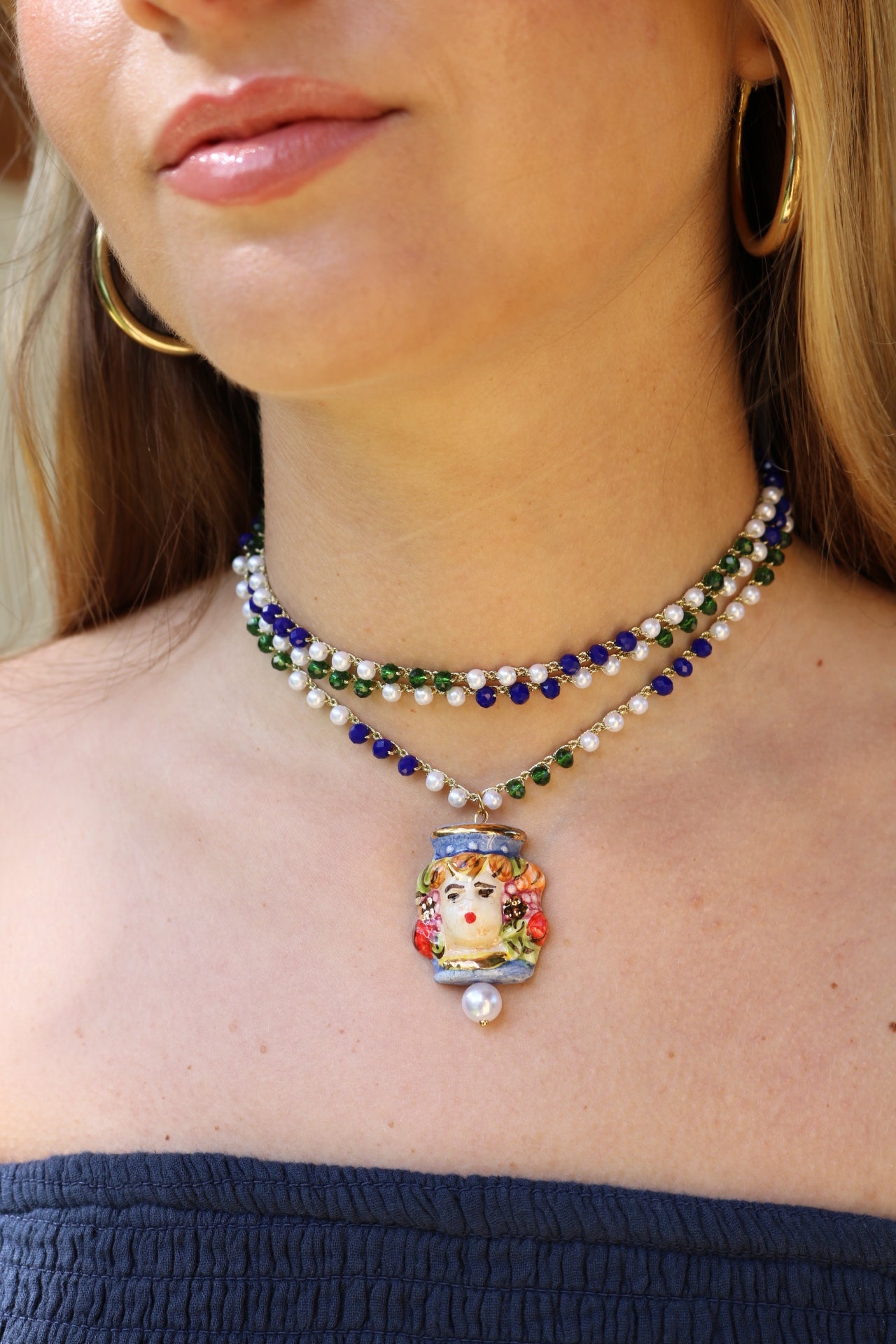 Collar cerámica testa di moro