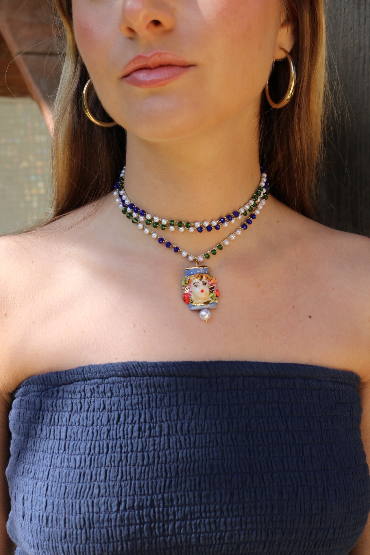 Collar cerámica testa di moro