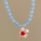 Collar cristal flor azul