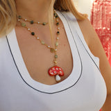 PREVENTA Collar prehnita + charm seta mario