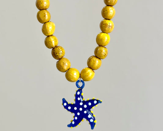 Yellow and blue patrician necklace