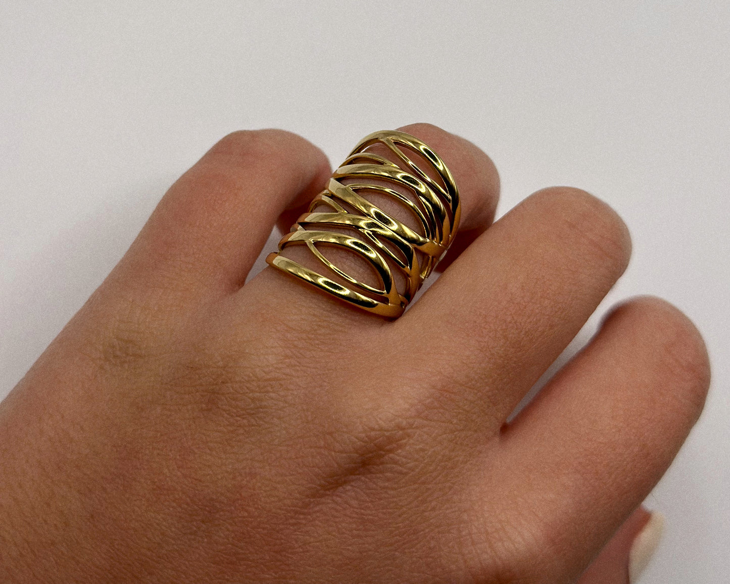 Golden labyrinth ring