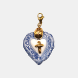 Charm cerámica sagrado corazón azul