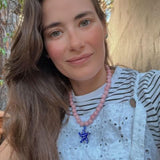 Pink and blue patrician necklace