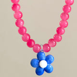 Collar cristal flor rosa