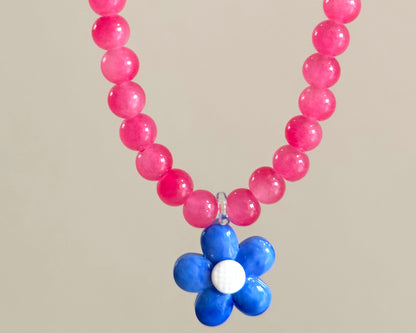 Collar cristal flor rosa