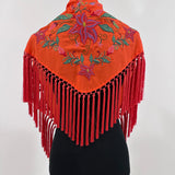 Mantón coral anaranjado mediano