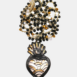 Collar cerámica cuore XL negro