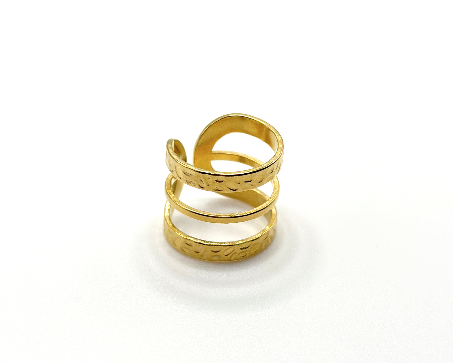 Triple texture ring