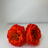 Ranúnculos naranja vivo tintados a mano