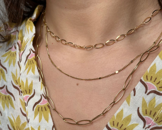 Gold plated triple necklace
