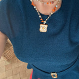 Collar cerámica tostada huevo