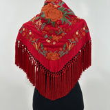 Mantón rojo carmín Cantillana