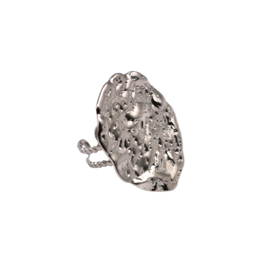 Anillo textura plata ajustable