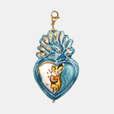 Charm cerámica cuore petróleo