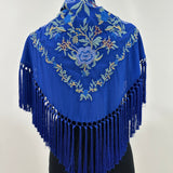 Mantón azul cobalto Cantillana