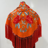 Mantón mandarina bordado