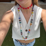 Collar margarita crochet largo