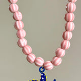 Pink and blue patrician necklace