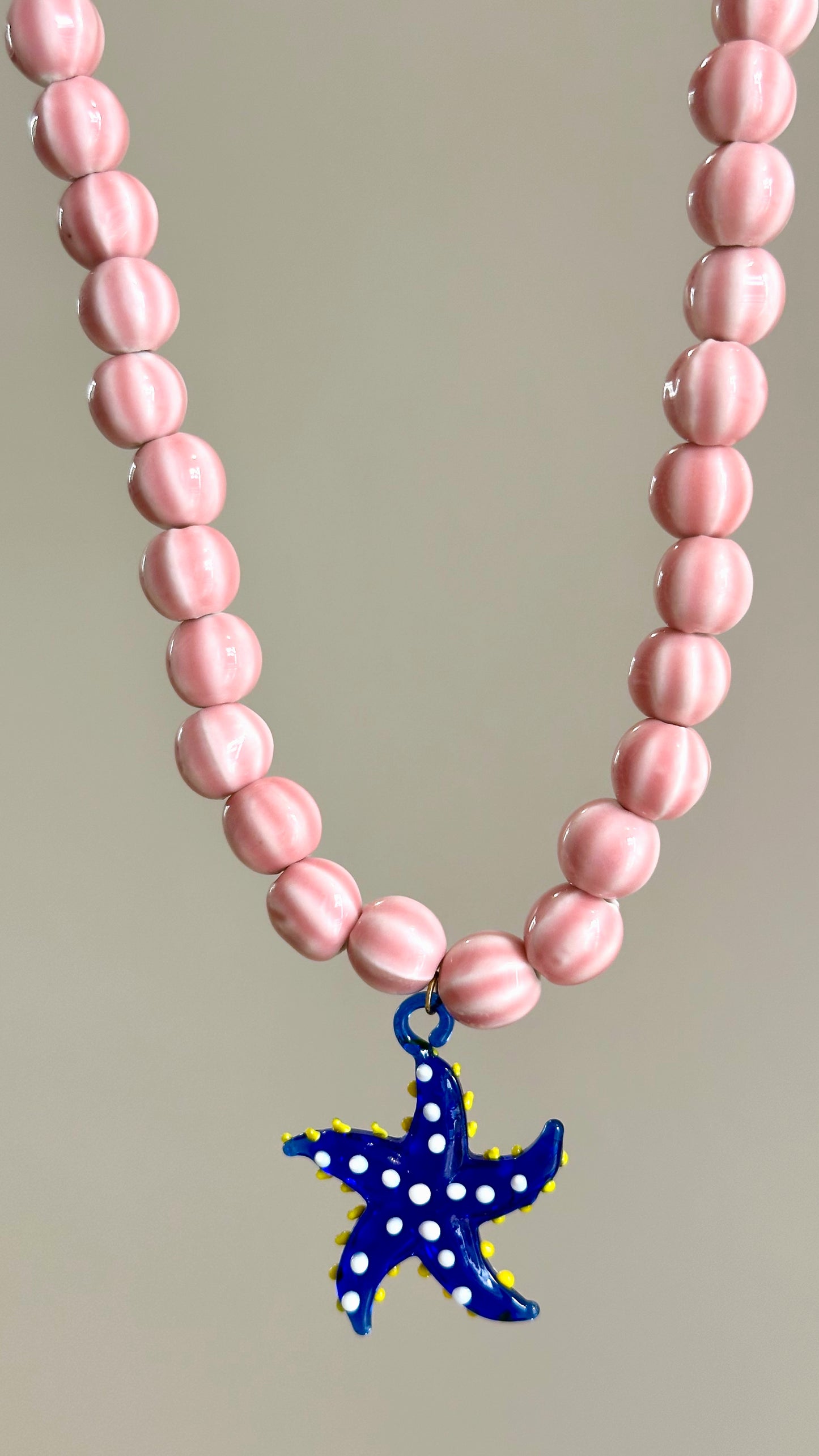 Pink and blue patrician necklace