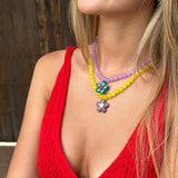 Collar cristal flor amarillo