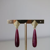 Pendientes lágrima morados
