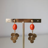 Pendientes uvas coral