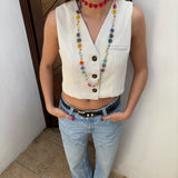 Collar margarita crochet largo