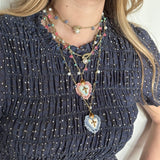 Collar sagrado corazón azul y blanco