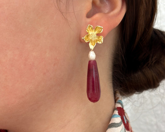 Bougainvillea flower earrings