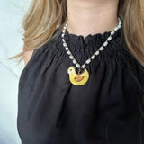 Collar cerámica y perla pato