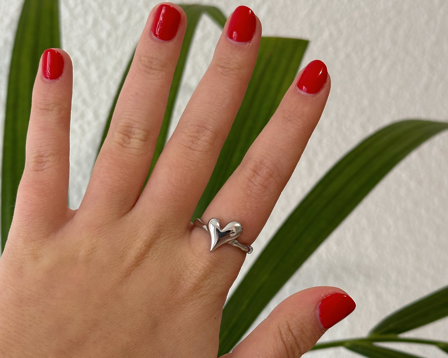 Anillo corazón chapado plata