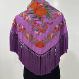 Mantón malva bordado Cantillana