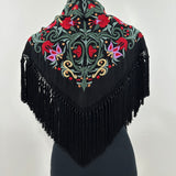 Mantón negro enrejado Cantillana