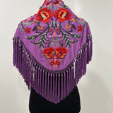 Mantón violeta bordado Cantillana