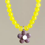 Collar cristal flor amarillo
