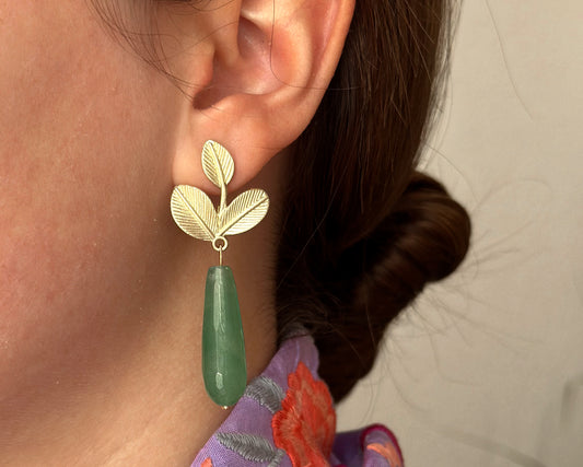 Green olive earrings