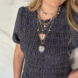 Collar sagrado corazón azul y blanco