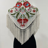 Mantón blanco bordado Cantillana