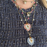 Collar sagrado corazón azul y blanco