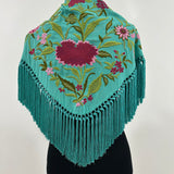 Mantón verde agua Cantillana