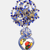 Collar cerámica cuore XL azul