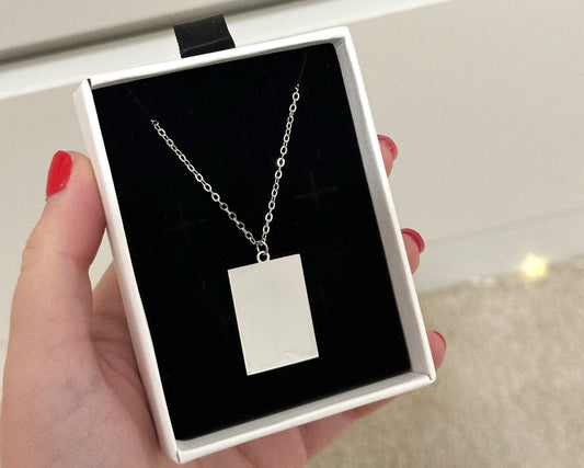 Personalized XL silver plated necklace