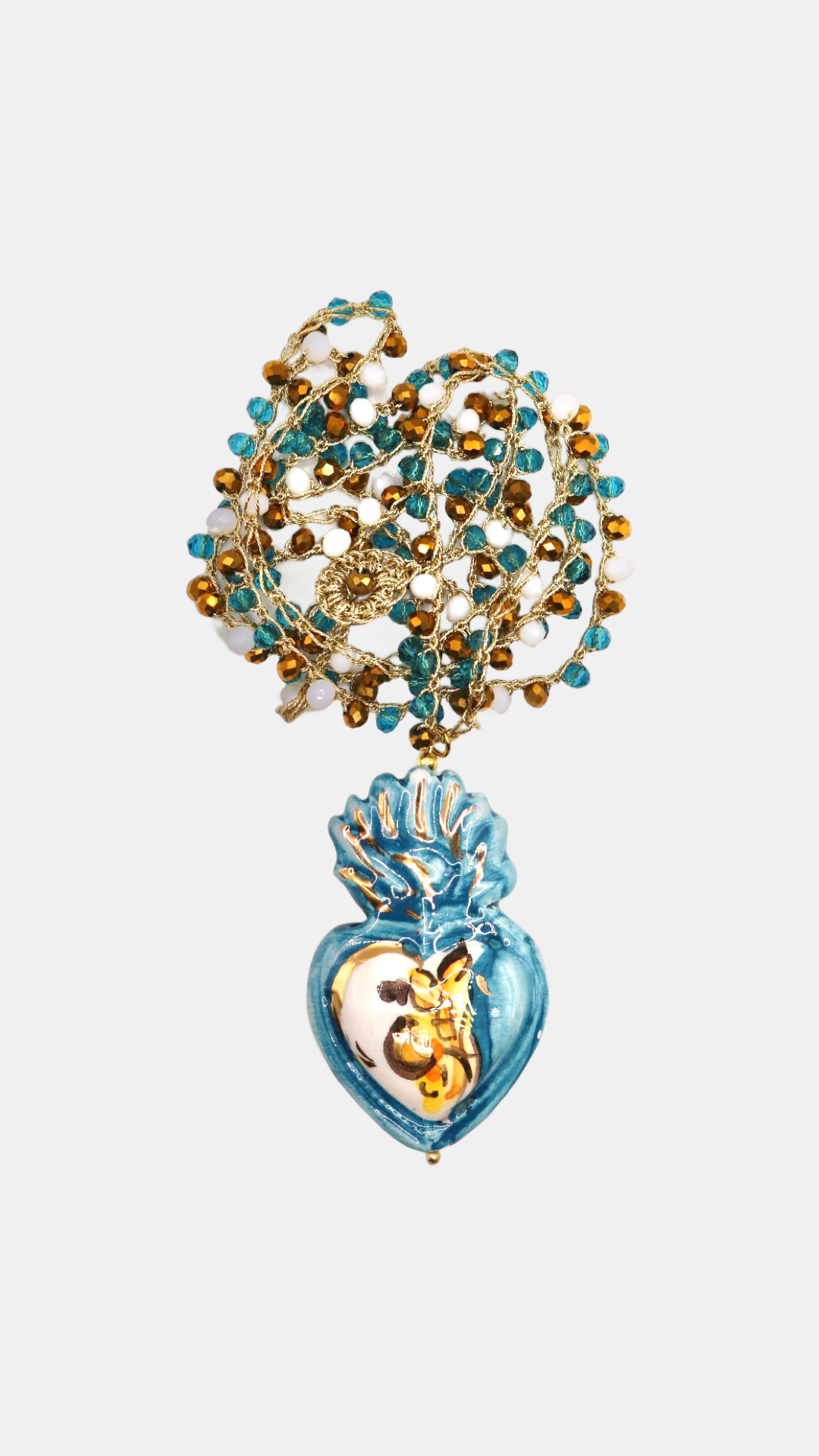 Collar cerámica cuore XL petróleo